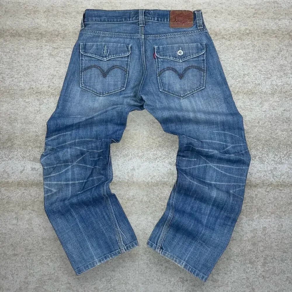 Vintage 90s Levis Jeans 514 33x32 Slim Straight Fit Medium Wash Denim Cotton